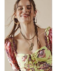 Free People - Oversized Coin Necklace At In Brass - Lyst
