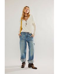 Free People - Major Leagues Mid-rise Cuffed Jeans At Free People In Envy, Size: 24 - Lyst