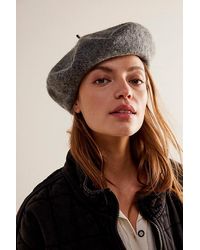 Free People - Du Jour Beret At In Charcoal - Lyst