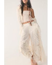 Free People - Scorpio Shirred Mid-Rise Cargo Trousers By - Lyst