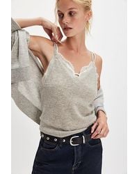Free People - Lace Cashmere Tank Top - Lyst