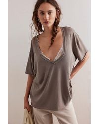Free People - Nina V-neck Tee - Lyst