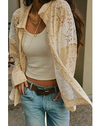 Free People - All Day Lace House Shirt - Lyst