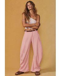 Free People - Spotlight Pinstripe Barrel Trousers - Lyst