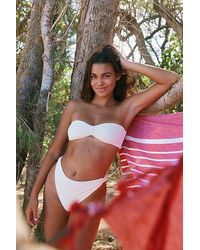 Toast Swim - Toast Signature Cinch Bandeau Bikini Top At Free People In Meringue, Size: Medium - Lyst