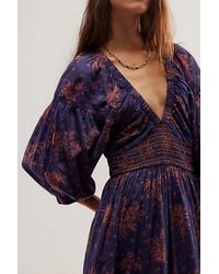Free People - Golden Hour Maxi Dress At In Navy Combo, Size: Xs - Lyst