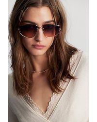 Free People - Bennie Rimless Sunglasses - Lyst
