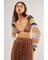 Free People - Gia Crochet Shrug At In Beachy Combo, Size: Xs - Lyst