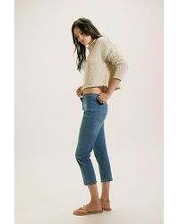 Free People - Knockout Mid-rise Crop Jeans At Free People In Echo, Size: Xs - Lyst