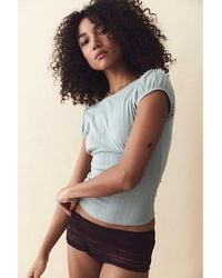 Intimately By Free People - End Game Pointelle Puff Baby Tee By - Lyst