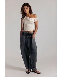 Free People - Spotlight Washed Barrel Chino Trousers - Lyst