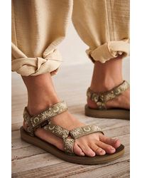 Teva - Original Universal Printed Sandals At Free People In Sun And Moon Aloe, Size: Us 8 - Lyst