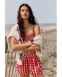 Free People - Get Free Seersucker Pull-On Shorts - Lyst