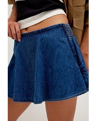 Free People - Paradise Found Denim Skort - Lyst