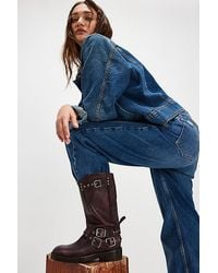 Free People - Janey Engineer Boots - Lyst