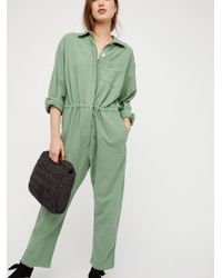 Free People Chevron Flight Suit - Green