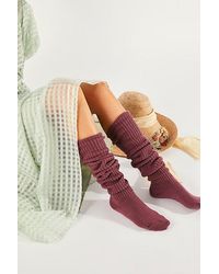 Free People - Bulky Knit Over-the-knee Socks At In Rose - Lyst
