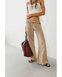 Free People - Break The Ice Linen Slouch Flare Pants - Lyst