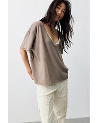 Free People - Nina V-neck Tee - Lyst
