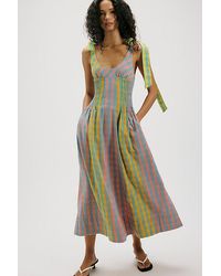 Free People Falling Sun Midi Dress in Natural | Lyst Free People Falling Sun Midi Dress in Natural | Lyst