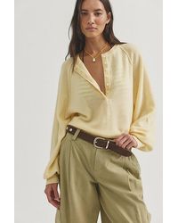 Free People - Porta Cashmere Henley Sweater - Lyst