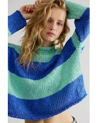 Free People - Opal Rollneck Knit Stripe Jumper - Lyst
