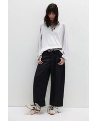 Free People - Satin Boyfriend Trousers - Lyst
