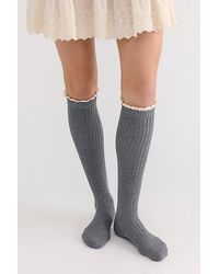 Free People - Misty Solid Tall Socks - Lyst