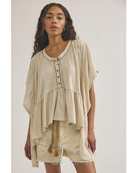 Free People - Daisy Chain Cotton-Linen Henley - Lyst