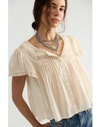 Free People - Monica Square Neck Button Down Top - Lyst