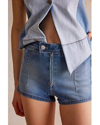 Free People - We The Free Honeycomb Denim Micro Shorts - Lyst