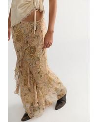 Spell - Damask Ruffle Midi Skirt - Lyst