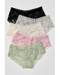 Intimately By Free People - Daisy Lace Low-rise Hipster 5-pack Undies - Lyst