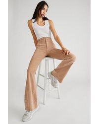 Free People - Jayde Cord Flare Jeans At Free People In Natural, Size: 24 - Lyst