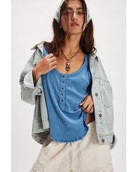 Free People - Care Fp Bryson Henley Tank By - Lyst