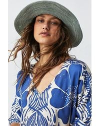 Free People - Arrow Woven Packable Hat At In Slate - Lyst
