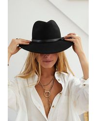 Free People - Wythe Leather Band Felt Hat - Lyst