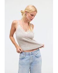 Free People - Lace Cashmere Tank Top - Lyst