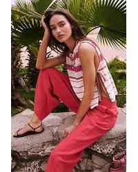 Free People - Demi Cotton-Linen Pants - Lyst