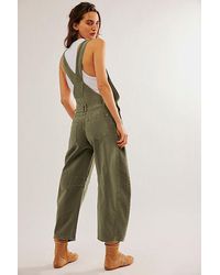 Free People Drifter Patched Overalls in Blue | Lyst