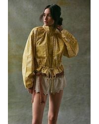 Free People - Devon Printed Balloon Funnel-Neck Jacket - Lyst
