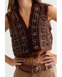 Free People - Sun Kissed Embellished Vest Jacket - Lyst