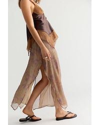 Free People - Karis Crinkle Midi Skirt - Lyst