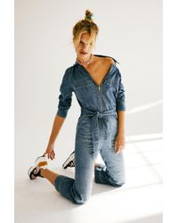 Free People Charlie Coveralls - Blue