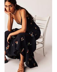 Free People - Hibiscus Tiered Maxi Dress At In Charcoal Combo, Size: Xs - Lyst