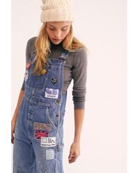 Free People Billy Hill Overalls By Riley Vintage - Blue