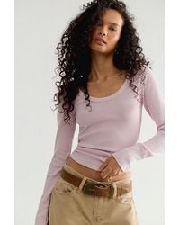 Free People - Easy Does It Scoop-Neck Top - Lyst