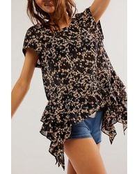Free People - Roadhouse Printed Tunic At In Black Combo, Size: Xs - Lyst