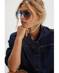 Free People - Ventura Oversized Aviator Sunglasses - Lyst