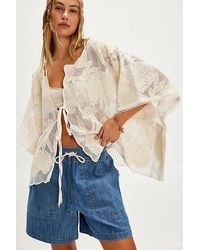 Free People - Willow Tie Front Cape Top - Lyst